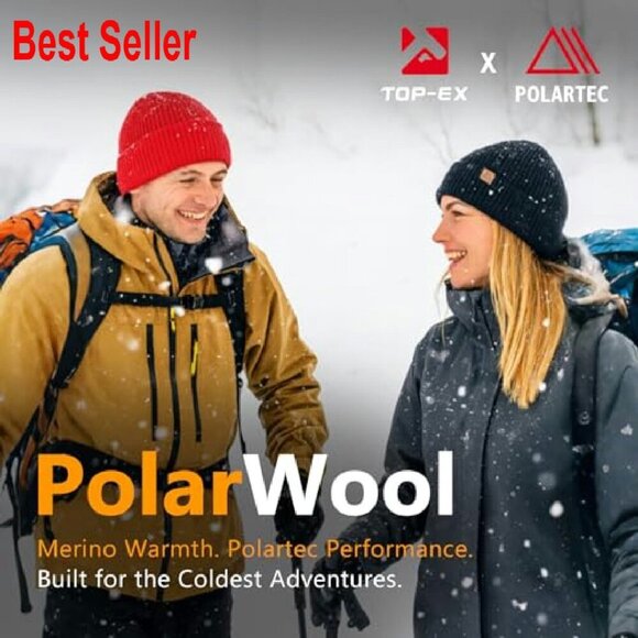 Merino Wool Fleece-Lined Beanie Unisex Winter Hat Cold Weather Hiking main image 4
